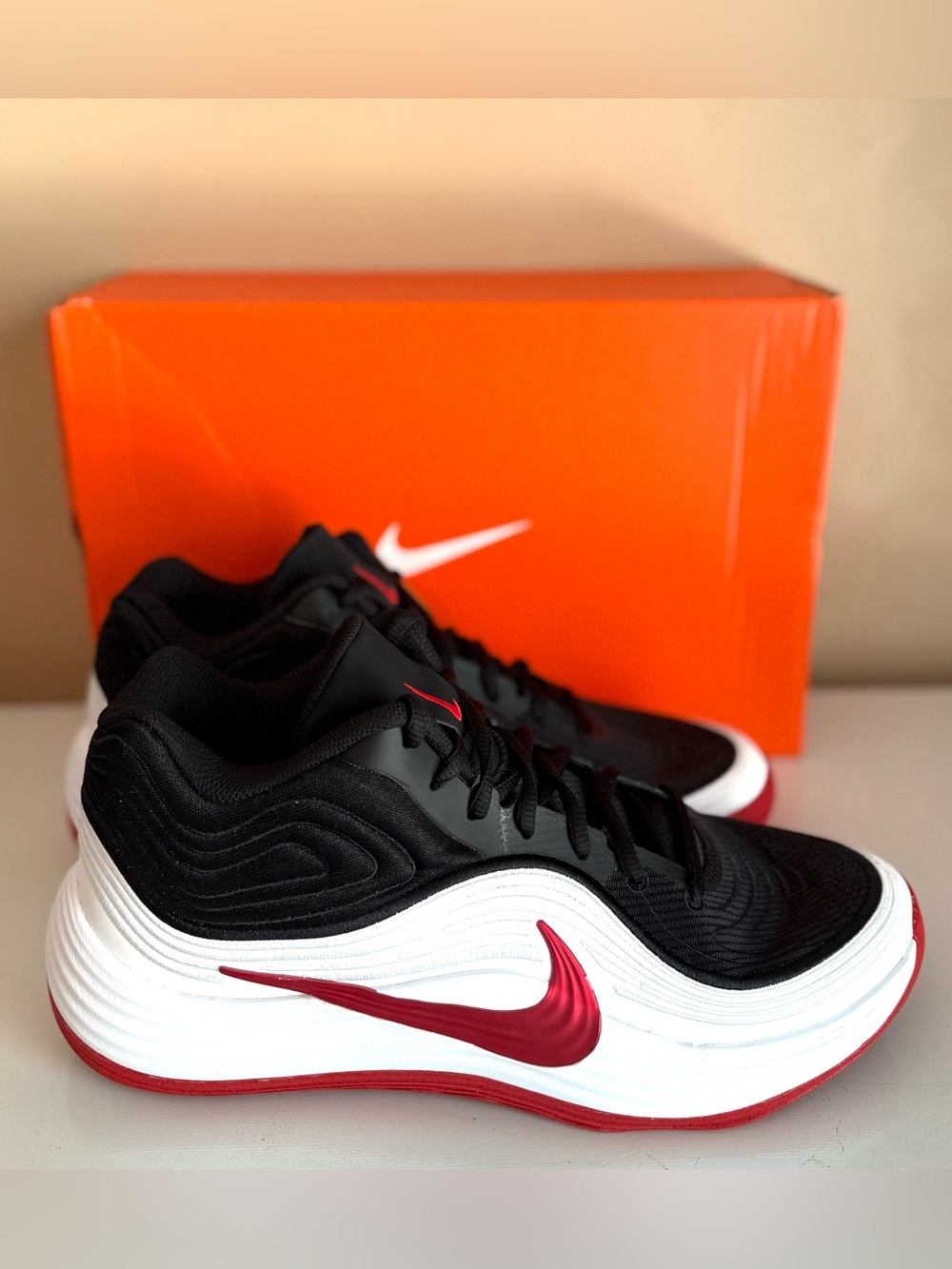 NIKE PRECISION 8 MID MEN'S SIZE 11 BLACK/WHITE/RED BASKETBALL SHOES NWB IH110500